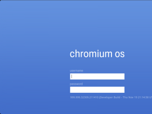 Pantalla de inicio de Chromium OS