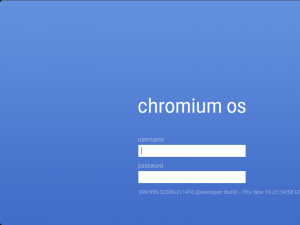 Chromium OS Pantalla de inicio de Chromium OS